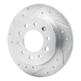 R1 03-08 Hyundai TIBURON Rear Left Drilled & Slotted Silver Brake Rotor