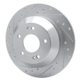 R1 15-20 Kia SORENTO Rear Left Drilled & Slotted Silver Brake Rotor