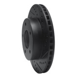 R1 75-79 Ford LTD Left Rear Drilled & Slotted Black Brake Rotor