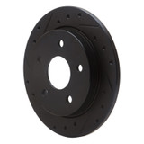 R1 88-89 Merkur SCORPIO Rear Left Drilled & Slotted Black Brake Rotor