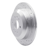 R1 09-10 Kia BORREGO Rear Right Drilled & Slotted Silver Brake Rotor