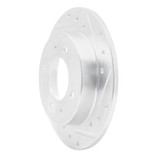 R1 97-06 Hyundai Elantra Rear Right Drilled & Slotted Silver Brake Rotor