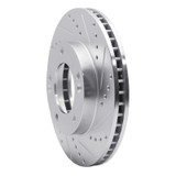 R1 03-06 Kia SORENTO Front Right Drilled & Slotted Silver Brake Rotor