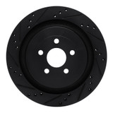 R1 19-24 Ford Edge Rear Left Drilled & Slotted Black Brake Rotor