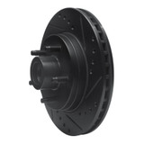 R1 84-87 Lincoln CONTINENTAL Front Right Drilled & Slotted Black Brake Rotor