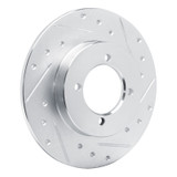 R1 75-82 Nissan 610 Front Right Drilled & Slotted Silver Brake Rotor