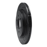 R1 21-25 Ford F-150 4WD Rear Left Drilled & Slotted Black Brake Rotor