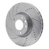 R1 08-09 Porsche CAYENNE Front Left Drilled & Slotted Silver Brake Rotor