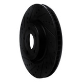 R1 20-25 Ford BRONCO Sport Front Left Drilled & Slotted Black Brake Rotor