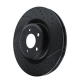 R1 20-25 Ford Explorer Front Right Drilled & Slotted Black Brake Rotor