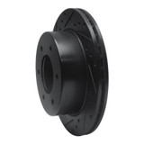 R1 19-25 Ford BRONCO Rear Left Drilled & Slotted Black Brake Rotor
