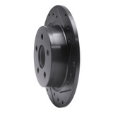 R1 18-23 Ford Transit CONNECT Rear Right Drilled & Slotted Black Brake Rotor