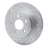 R1 99-10 Saab 9-5 Rear Left Drilled & Slotted Silver Brake Rotor