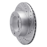 R1 87-89 Porsche 944 Except Turbo Front Right Drilled & Slotted Silver Brake Rotor