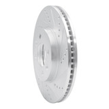 R1 88-98 Saab 9000 Front Right Drilled & Slotted Silver Brake Rotor