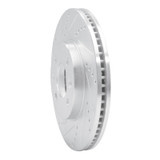 R1 88-98 Saab 9000 Front Left Drilled & Slotted Silver Brake Rotor
