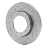R1 65-76 Porsche 911 Front Left Drilled & Slotted Silver Brake Rotor
