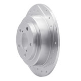 R1 90-08 Saab 9-2X Rear Right Drilled & Slotted Silver Brake Rotor