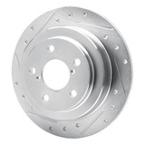 R1 90-08 Saab 9-2X Rear Left Drilled & Slotted Silver Brake Rotor