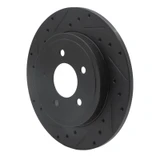 R1 05-08 Ford Escape Rear Left Drilled & Slotted Black Brake Rotor