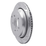 R1 05-07 Land Rover LR3 Rear Right Drilled & Slotted Silver Brake Rotor