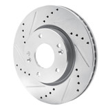 R1 03-13 Hyundai Sonata Front Left Drilled & Slotted Silver Brake Rotor