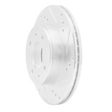 R1 00-02 Hyundai Accent Front Right Drilled & Slotted Silver Brake Rotor