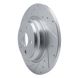 R1 20-25 Mercedes-Benz GLE350 Rear Left Drilled & Slotted Silver Brake Rotor