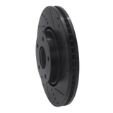 R1 16-25 Mazda 6 Front Right Drilled & Slotted Black Brake Rotor