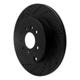 R1 07-15 Mazda CX-9 Rear Left Drilled & Slotted Black Brake Rotor