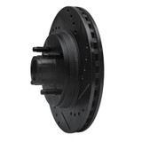 R1 87-88 Ford Thunderbird Front Right Drilled & Slotted Black Brake Rotor