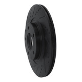 R1 04-11 Mazda RX-8 Rear Left Drilled & Slotted Black Brake Rotor