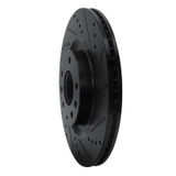 R1 04-11 Mazda RX-8 Front Right Drilled & Slotted Black Brake Rotor