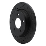 R1 04-13 Mazda 3 Rear Left Drilled & Slotted Black Brake Rotor