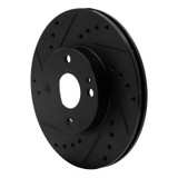 R1 94-02 Mazda Miata Front Left Drilled & Slotted Black Brake Rotor