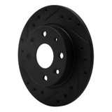 R1 90-93 Mazda Miata Rear Left Drilled & Slotted Black Brake Rotor