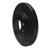 R1 90-93 Asuna SUNFIRE Front Right Drilled & Slotted Black Brake Rotor