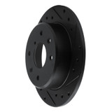 R1 86-88 Mazda RX-7 Rear Right Drilled & Slotted Black Brake Rotor