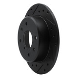 R1 86-88 Mazda RX-7 Rear Left Drilled & Slotted Black Brake Rotor