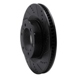 R1 10-24 Lexus GX460 Front Right Drilled & Slotted Black Brake Rotor