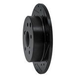R1 06-18 Lexus HS250H Rear Right Drilled & Slotted Black Brake Rotor