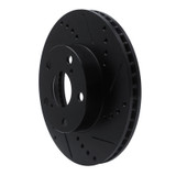 R1 05-15 Toyota Tacoma Front Right Drilled & Slotted Black Brake Rotor