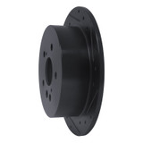 R1 04-09 Lexus RX330 Rear Right Drilled & Slotted Black Brake Rotor