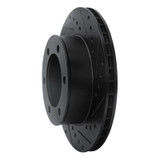 R1 95-04 Toyota 4Runner Front Right Drilled & Slotted Black Brake Rotor