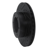 R1 91-98 Toyota 4Runner Front Left Drilled & Slotted Black Brake Rotor