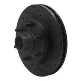R1 88-96 Chevrolet C2500 Front Right Drilled & Slotted Black Brake Rotor