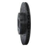R1 12-18 Toyota Yaris (USA/Canada) Front Right Drilled & Slotted Black Brake Rotor