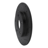 R1 08-18 Pontiac Vibe Rear Right Drilled & Slotted Black Brake Rotor