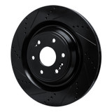 R1 19-25 Cadillac Escalade Front Left Drilled & Slotted Black Brake Rotor