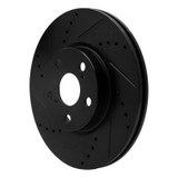 R1 08-19 Pontiac Vibe Front Left Drilled & Slotted Black Brake Rotor